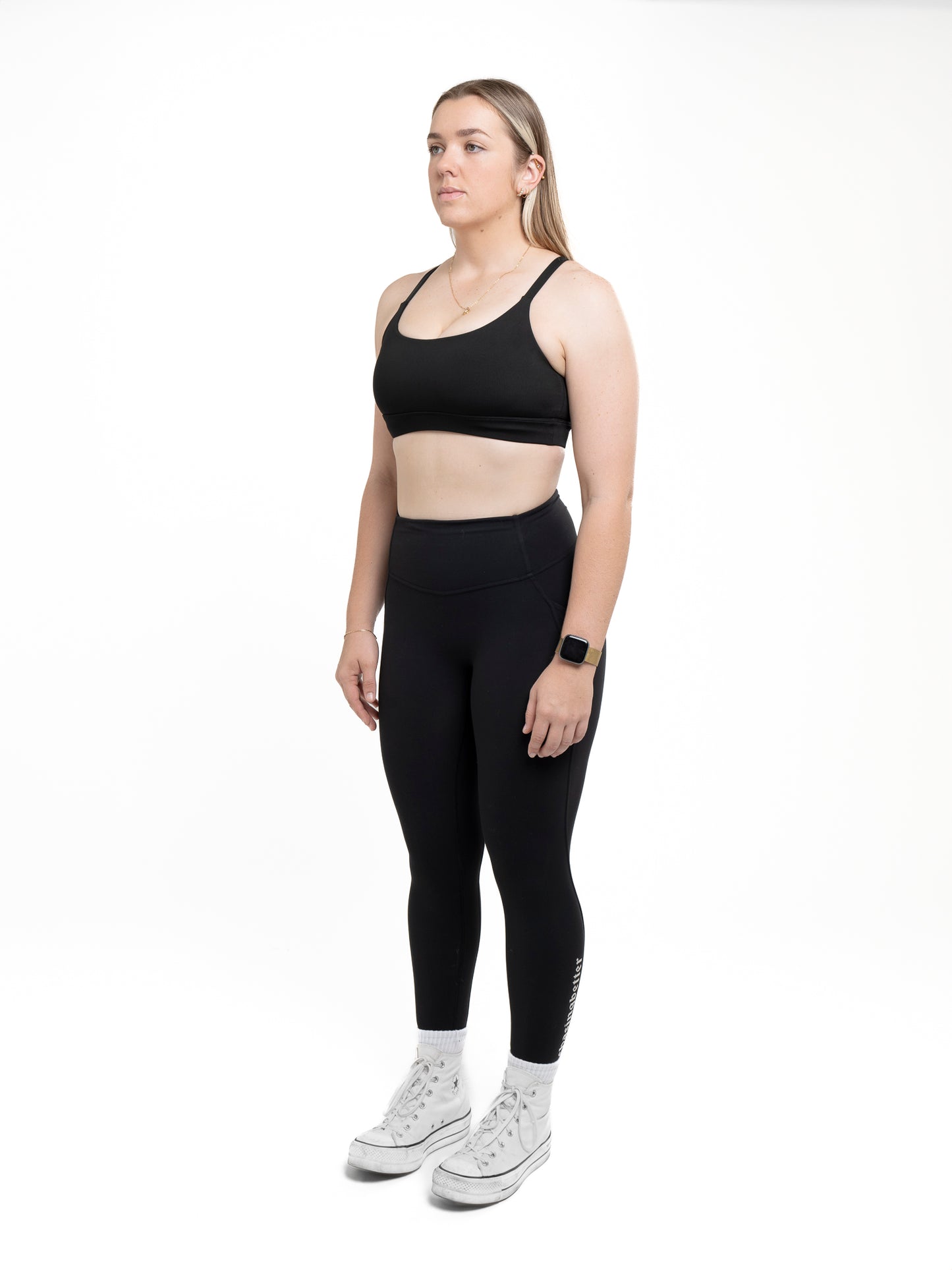 Sasha Strappy Black Sports Crop