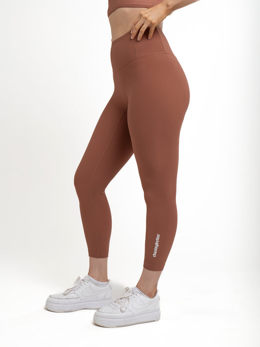 seamless gym leggings for women in copper color