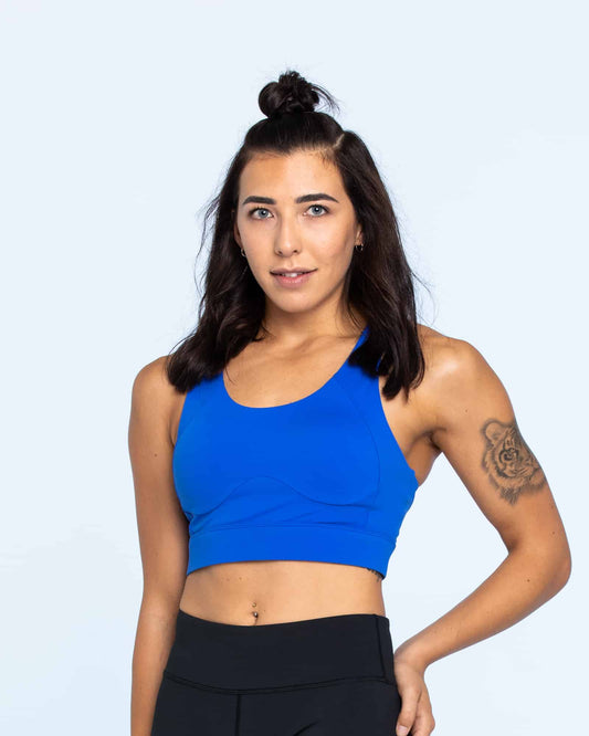Electric Blue Sports Bra - I was not made to be subtle!